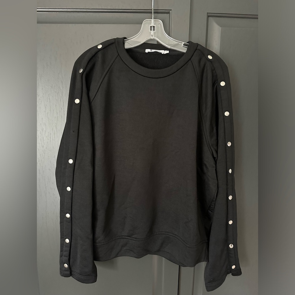 Alexander Wang Black Sweatshirt with Button Accents